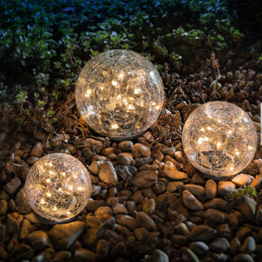 🌞 Lampe Solaire Boule en Verre / 🌞 Cracked Glass Solar Light