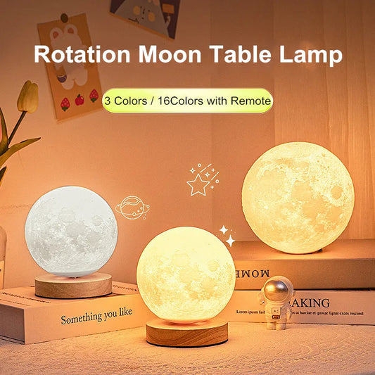 🌕 Lampe Lune Flottante 3D – Magie & Apaisement   /   🌕 3D Floating Moon Lamp – Magic & Calm