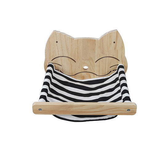 🐱 Aire d’Escalade Murale en Bois pour Chat – Hamac, Escalier & Capsule | Pine Wood Cat Climbing Wall – Hammock, Stairs & Capsule Toy